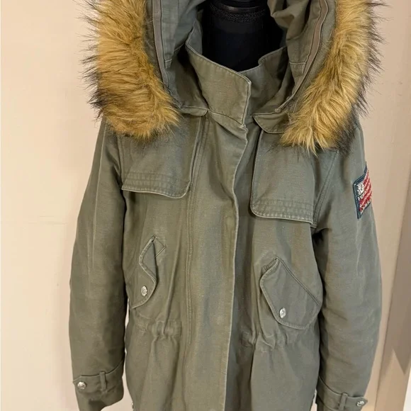 True Religion Military Inspired Distressed Parka - Picture 3 of 11